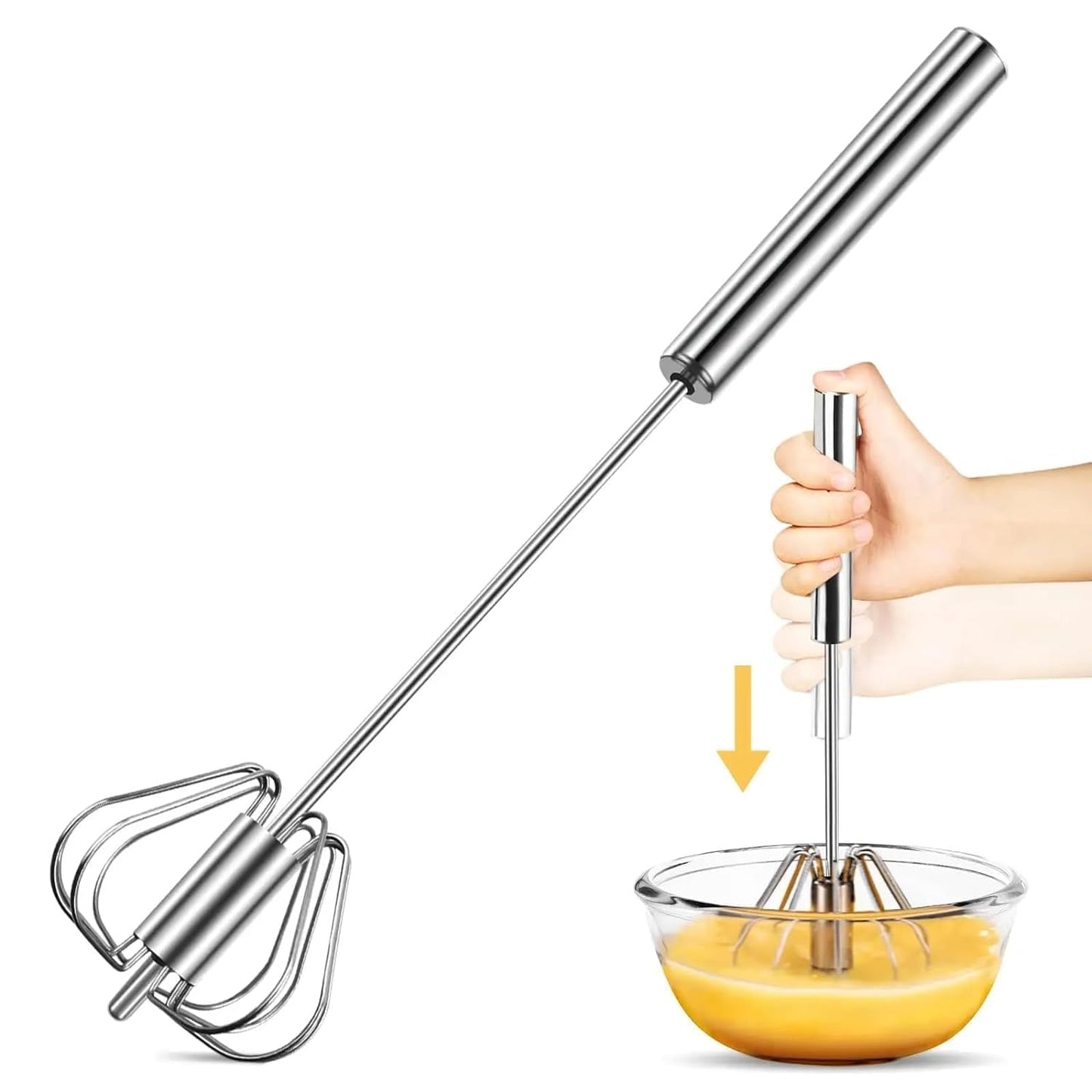 InstaWhisk Premium Stainless Steel Push Blender 🥛⚡