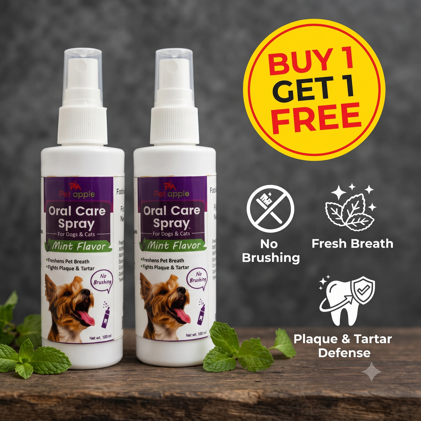 PawsFresh™ 2-in-1 Pet Oral Care Spray (Pack of 2) 🐶🐱 | Buy 1 Get 1 FREE