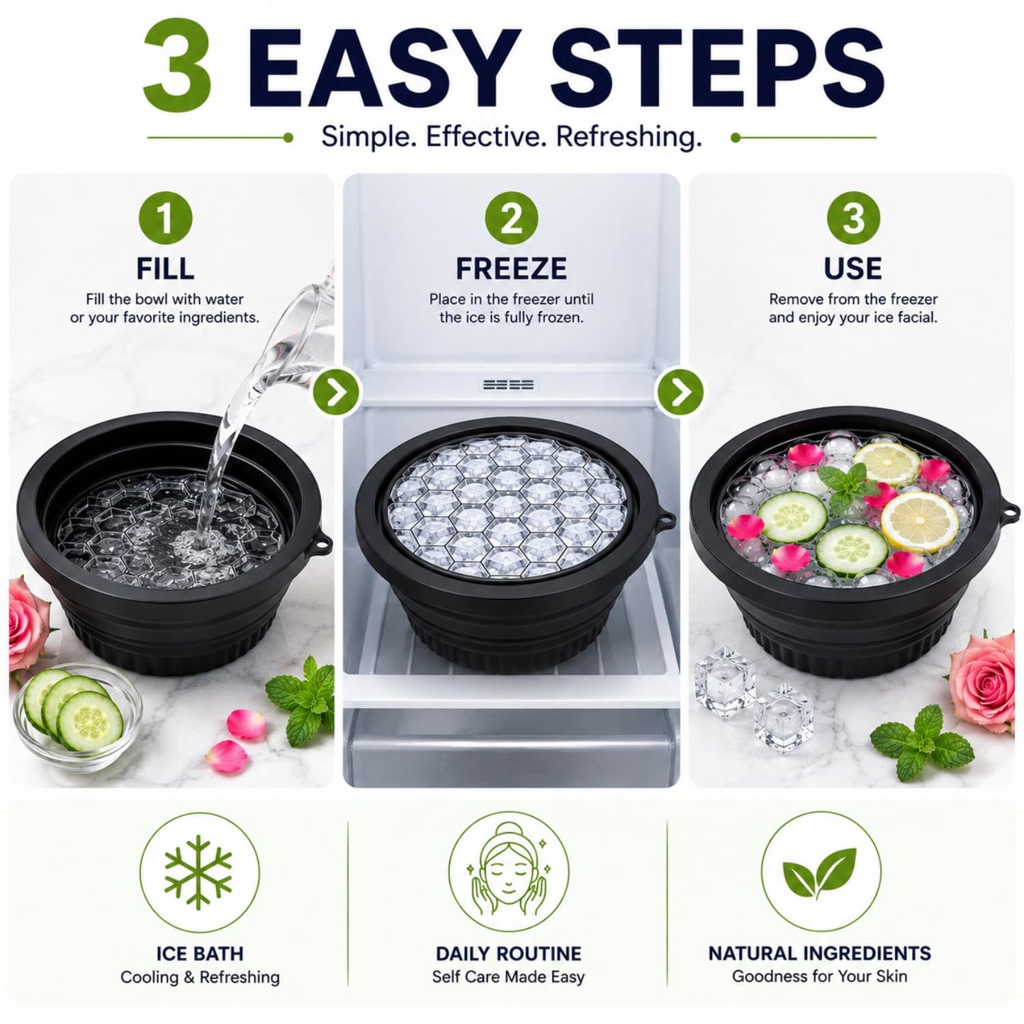 Original Foldable Ice Face Bowl with Built-In Ice Mold