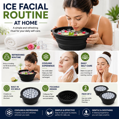 Original Foldable Ice Face Bowl with Built-In Ice Mold