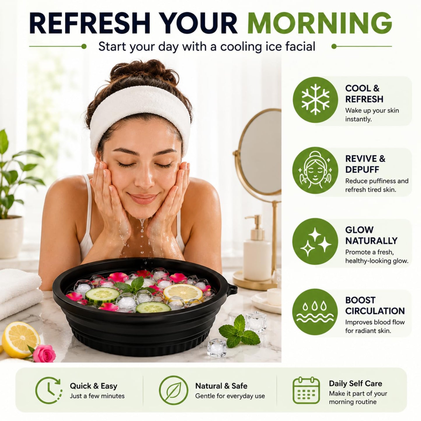 Original Foldable Ice Face Bowl with Built-In Ice Mold