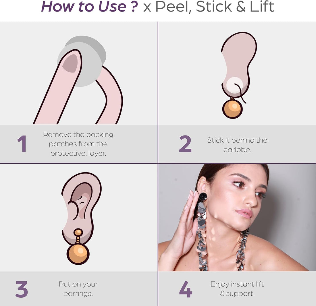 BloomLift™ - Premium Reusable Earlobe Support Patches | 100 Pcs - (Pack Of 50 + 50 FREE)