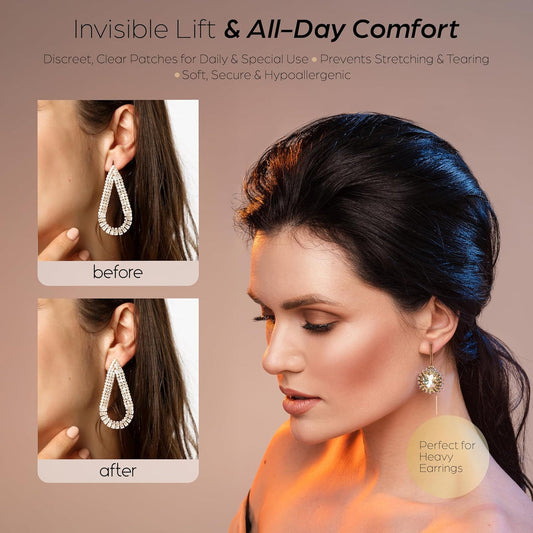 BloomLift™ - Premium Reusable Earlobe Support Patches | 100 Pcs - (Pack Of 50 + 50 FREE)