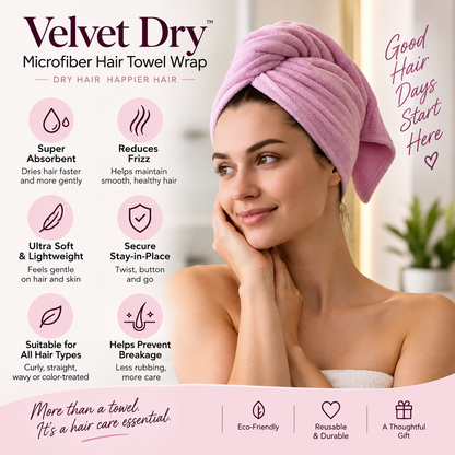 VelvetDry Microfiber Hair Wrap