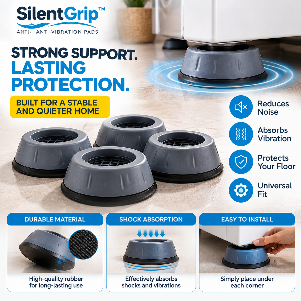 SilentGrip Anti-Vibration Pads (Set of 4)