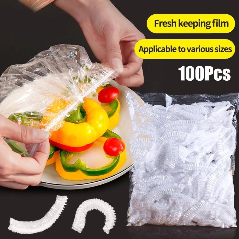 Reusable Elastic Food Storage Plastic Covers | Pack of 100 | Pack of 50 + 50 FREE