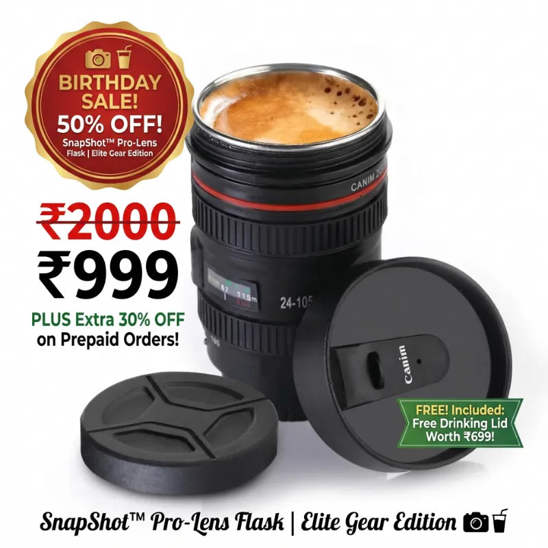 SnapShot™ Pro-Premium Lens Flask | Elite Gear Edition 📸🥤 | With Free Lid