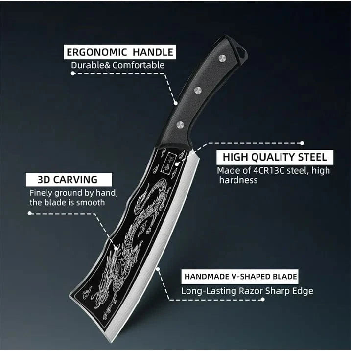 Dragon Black-Steel Katana Cleaver