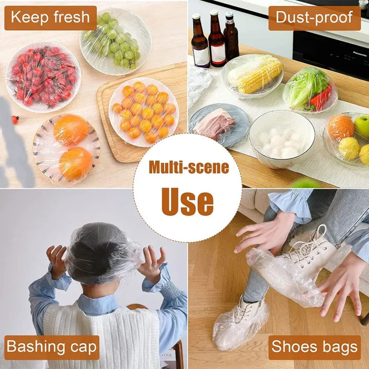 Reusable Elastic Food Storage Plastic Covers | Pack of 100 | Pack of 50 + 50 FREE