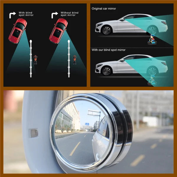 Premium Car View 360° Blind Spot Mirrors Set | Pack of 2