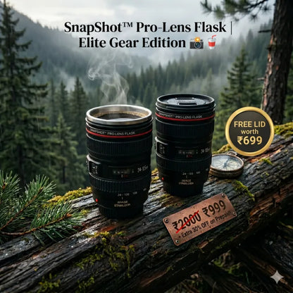 SnapShot™ Pro-Premium Lens Flask | Elite Gear Edition 📸🥤 | With Free Lid