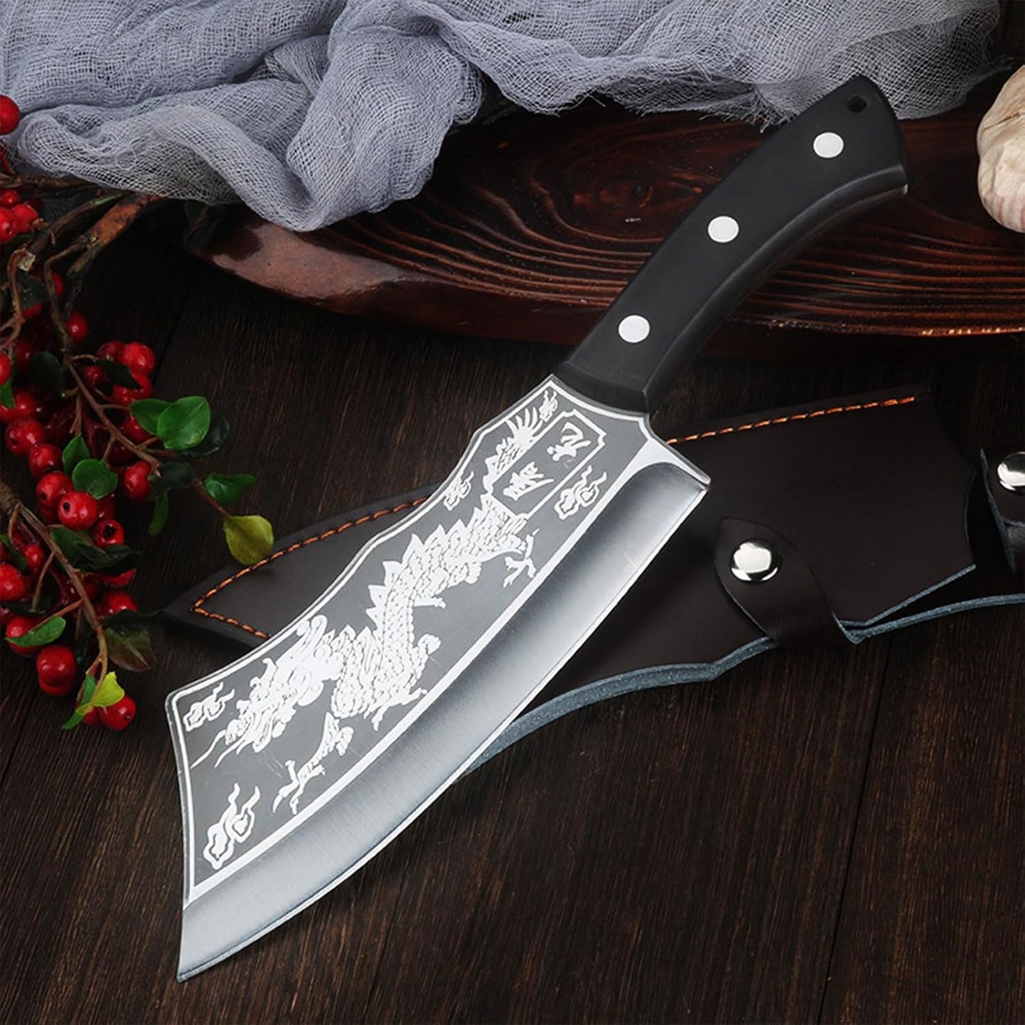 Dragon Black-Steel Katana Cleaver
