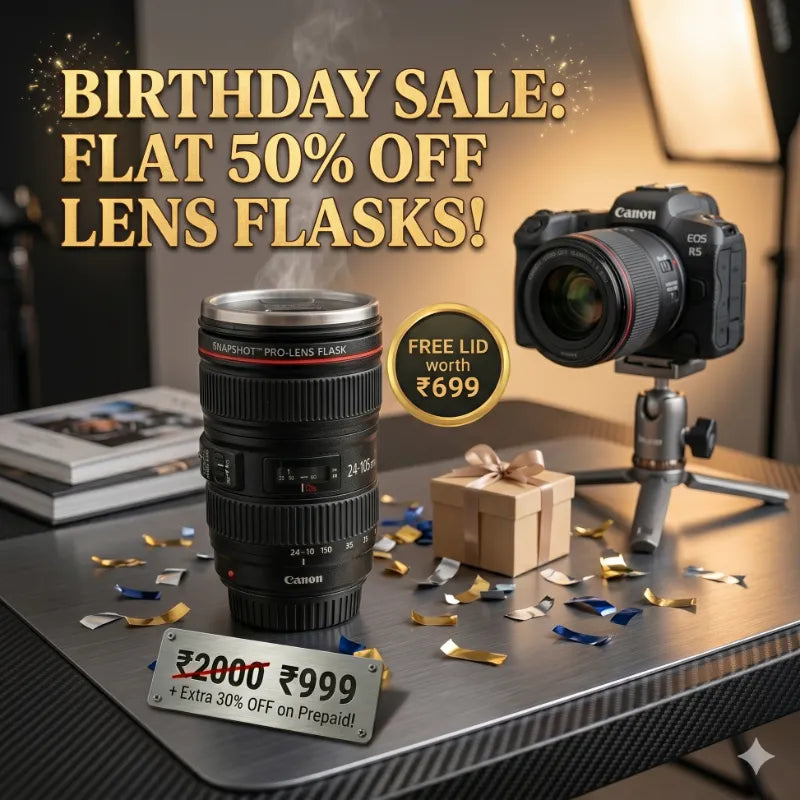 SnapShot™ Pro-Premium Lens Flask | Elite Gear Edition 📸🥤 | With Free Lid