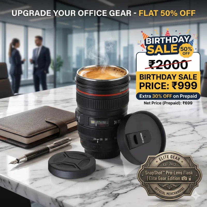 SnapShot™ Pro-Premium Lens Flask | Elite Gear Edition 📸🥤 | With Free Lid