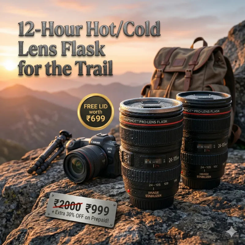 SnapShot™ Pro-Premium Lens Flask | Elite Gear Edition 📸🥤 | With Free Lid
