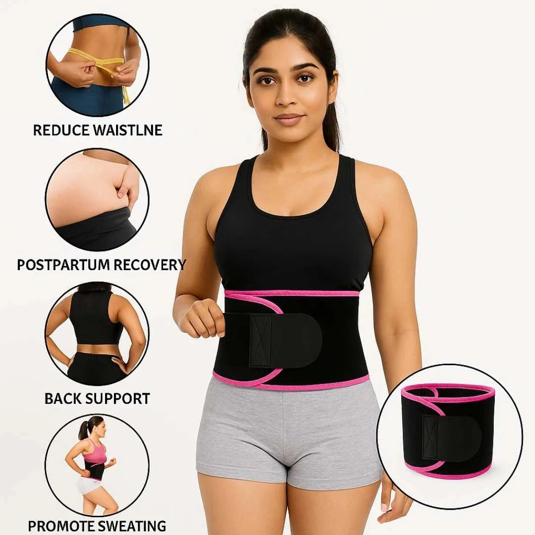 Sweat-Boost Waist Trimmer Belt – Adjustable, High-Compression Sauna Sweat Shaper