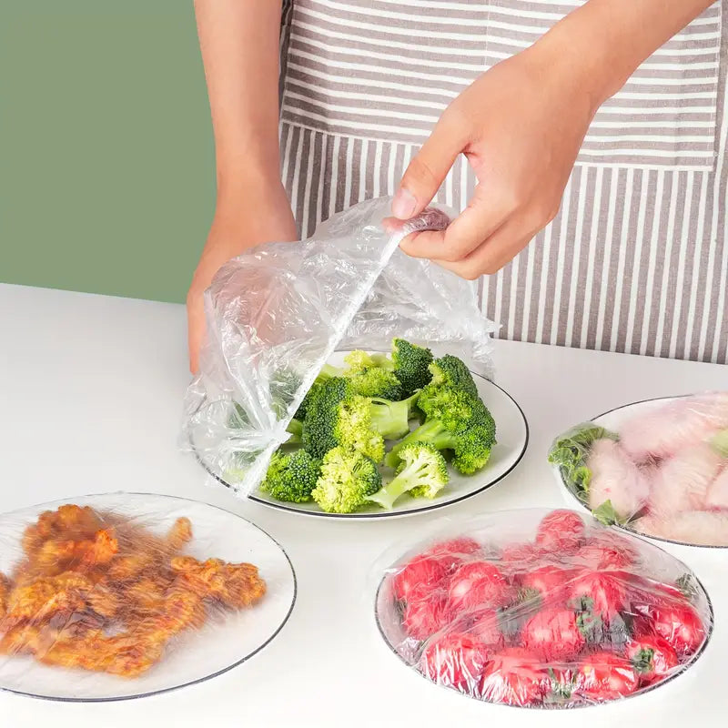 Reusable Elastic Food Storage Plastic Covers | Pack of 100 | Pack of 50 + 50 FREE