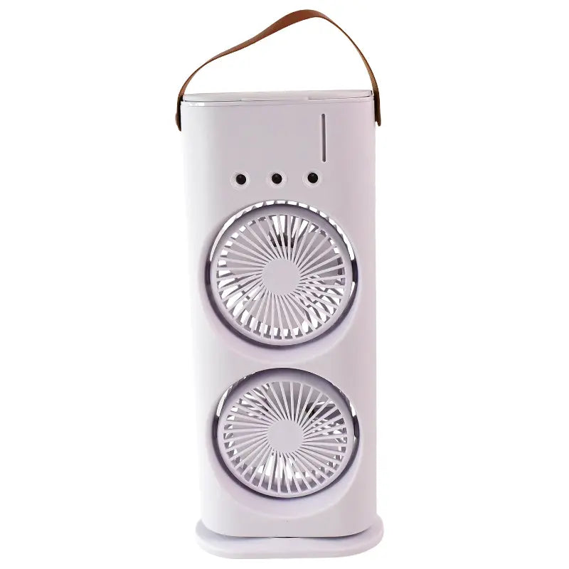 Vertex Dual-Cool Double Head Mist Cooling Fan with Remote | 3-Speed USB Rechargeable Air Cooler for Desk & Bedroom (1 Pc With Remote)